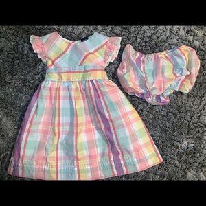 Chaps 24 month plaid pastel dress
